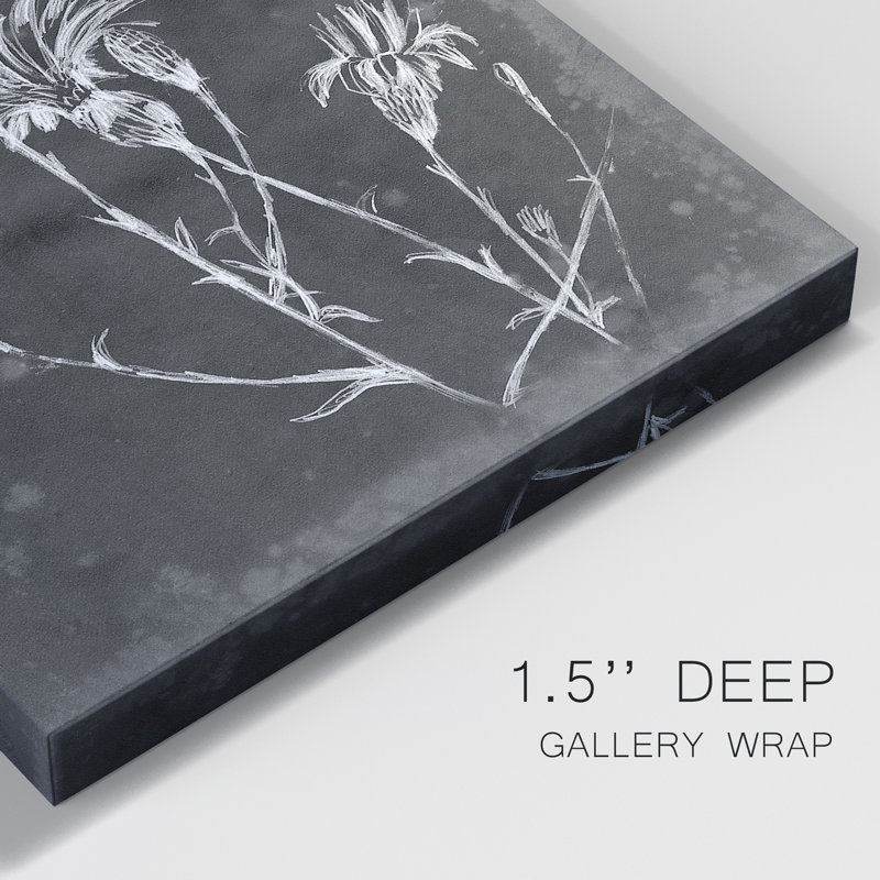 Slate Floral III - impression sur toile tendue, H 18 po x l 12 po x P 1 po