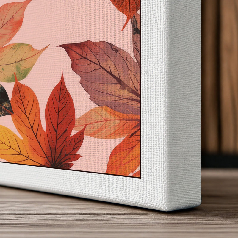 Scattered Autumn Leaves Botanical - Wrapped Canvas, 18x12 - 45.7 x 30.5 cm, White Border