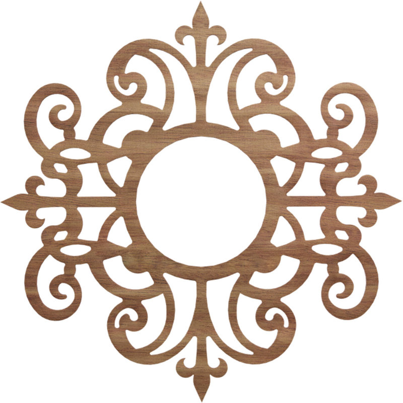 Médaillon de plafond en bois Dijon, Noyer, H 36 po x l 36 po x P 0,25 po