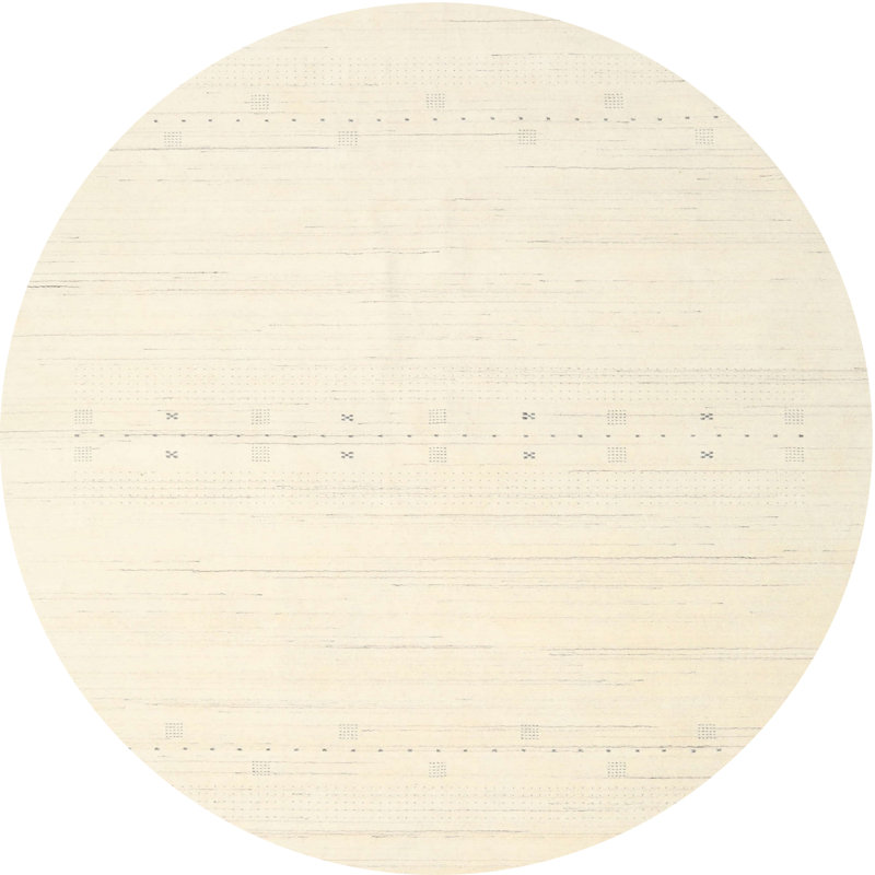 Surface beige contemporaine tapis, Rond 7 pi x 7 pi