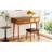 Brown Wood Dressing Vanity Table With Flip-Top Mirror & Stool, Three Drawers For Delicate Makeup Corner Solid Mirror, Stool And Exquisite Setup