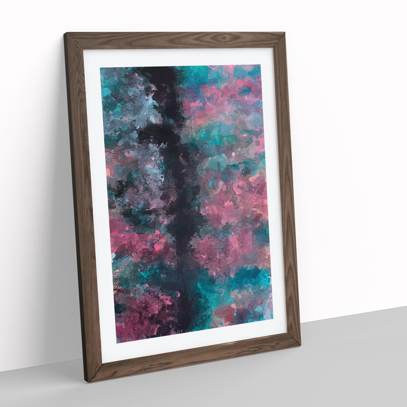 Butterfly Wing Abstract - Wall Art, 66cm H x 48cm W x 2cm D, Walnut Framed, White