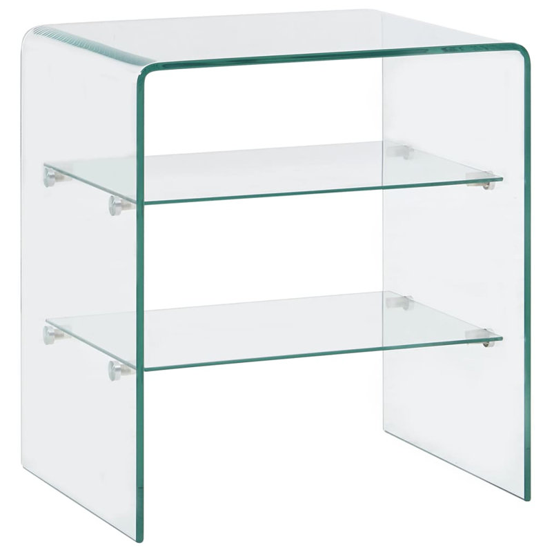 Dysart Glass Top Sled End Table