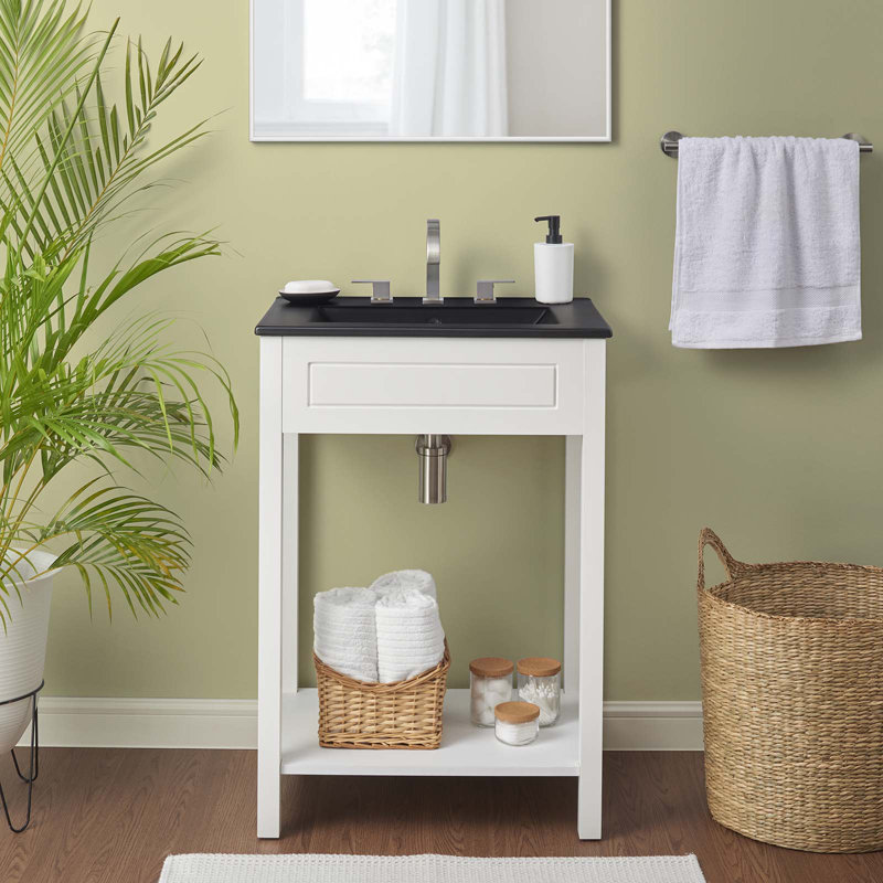 Meuble-lavabo 24 po Modway Altura, Noir, Blanc