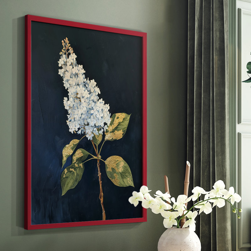 Série FLORAL CLxxvII - reproduction encadrée de qualité supérieure - prête à être accrochée - aucun clou requis, Cadre rouge