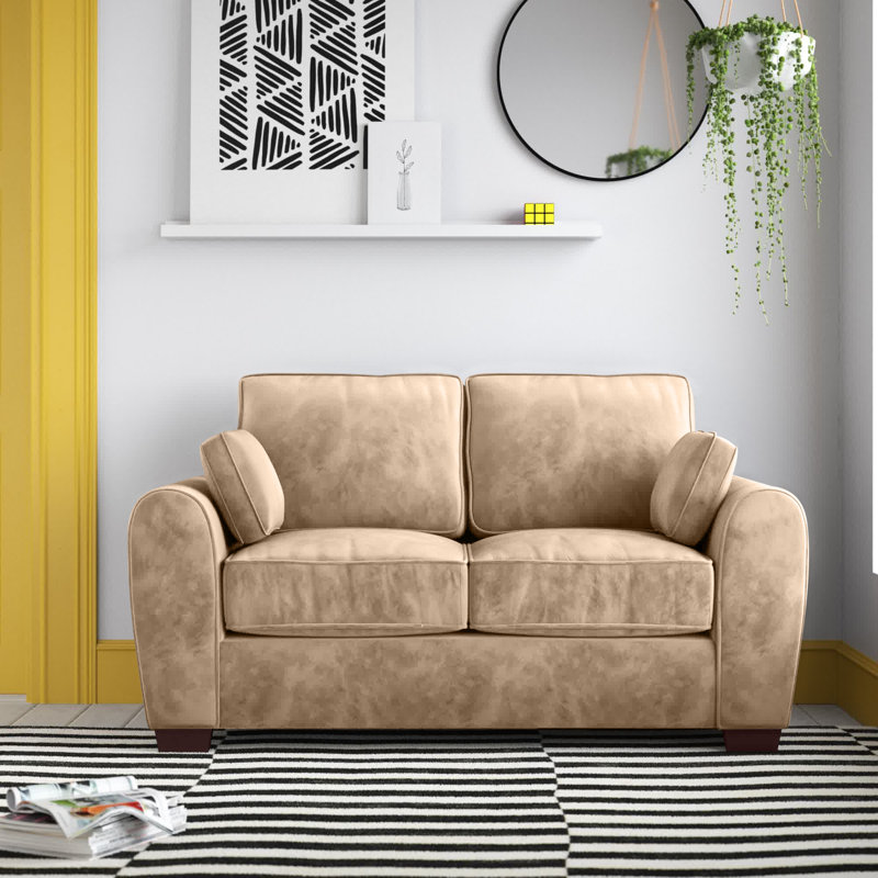 Bulma 2 Seater Sofa Bed, Brown Polyester Blend