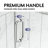 EV Series 52In. - 53In. W X 72In. Frameless Swing Hinge Glass Shower Door | 1 Inches Width Adjustment For Each Size | 3/8 In. Thickness Tempered Clear Glass | Adjustment Uneven Walls-120357063-128669226