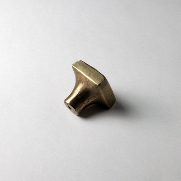 Cabochon Bronze Square Knob, Traditional Bronze