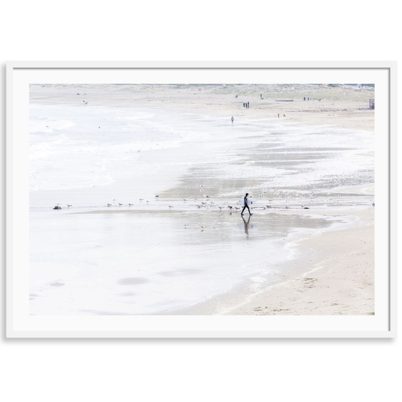 Surfs Out Print by Carly Tabak, White Wood, 36" W x 26" H