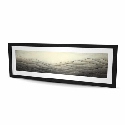 Desaturated Waves - Framed Matted Print for Bedroom Decor