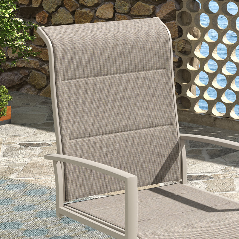 4-Person Outdoor Patio Dining Set, Cream/Gray, Gray Woodlike
