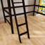 Lit mezzanine simple à cadre en bois avec échelle-152028774