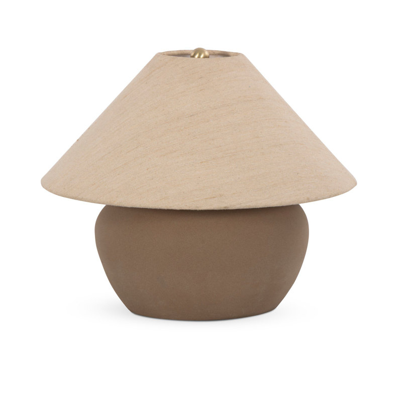 Kiyo Table Lamp-Glossy Black Ceramic, Light Sand