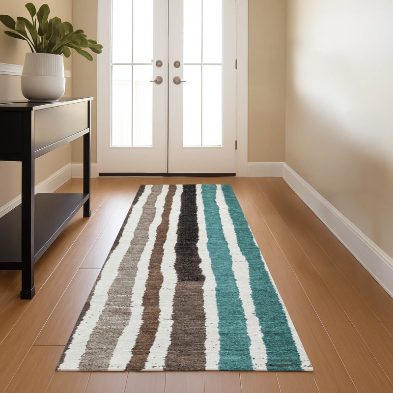 Premium Machine Washable Kemmer AMF1961 Stripes Rug, Runner 2'3" x 7'6"
