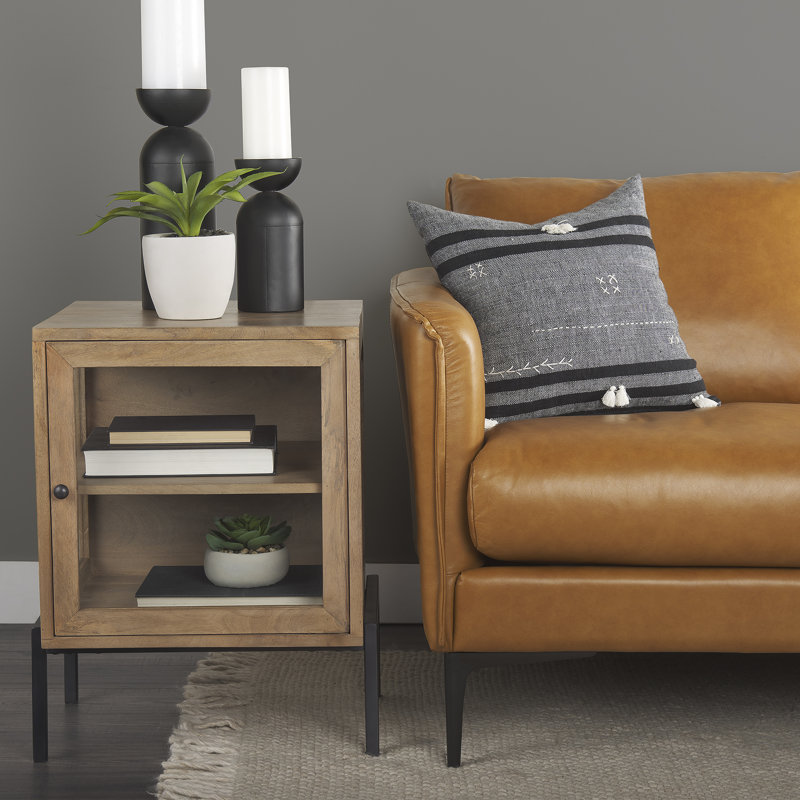 Warner Solid Wood Top End Table, Light Brown