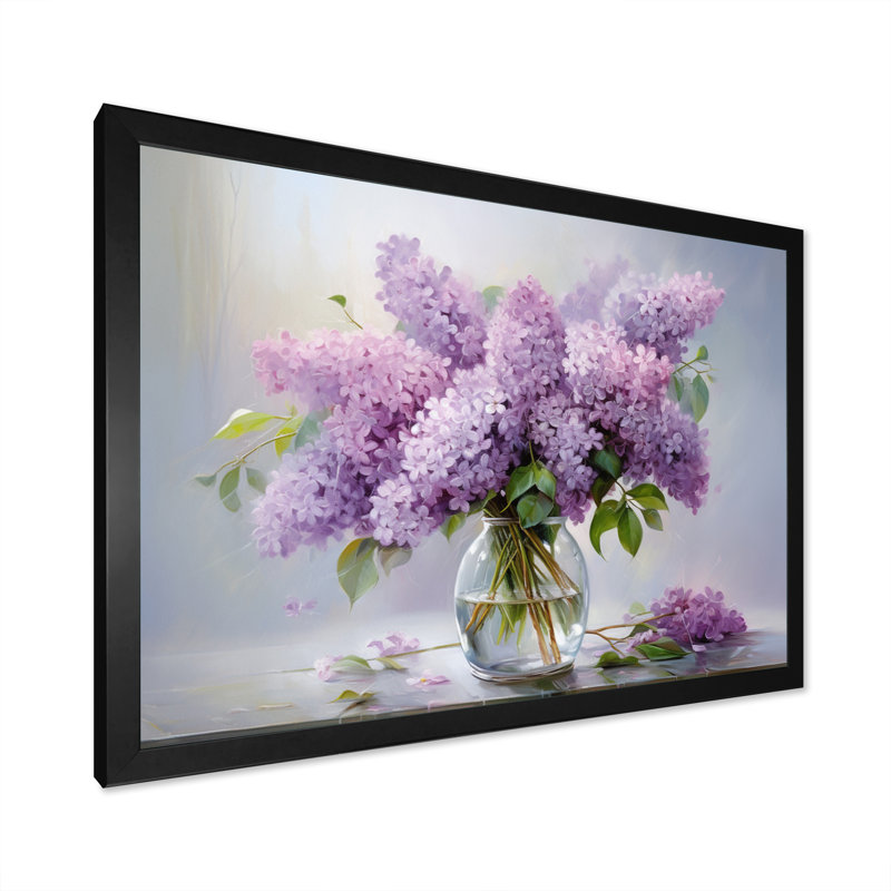 Lilacs Romantic Impression III On Canvas Print, 12" H x 20" W x 1" D, Single Picture Framed, Black