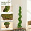 Faux Boxwood Tree Plant in Cement Freestanding  Planter-1030041311