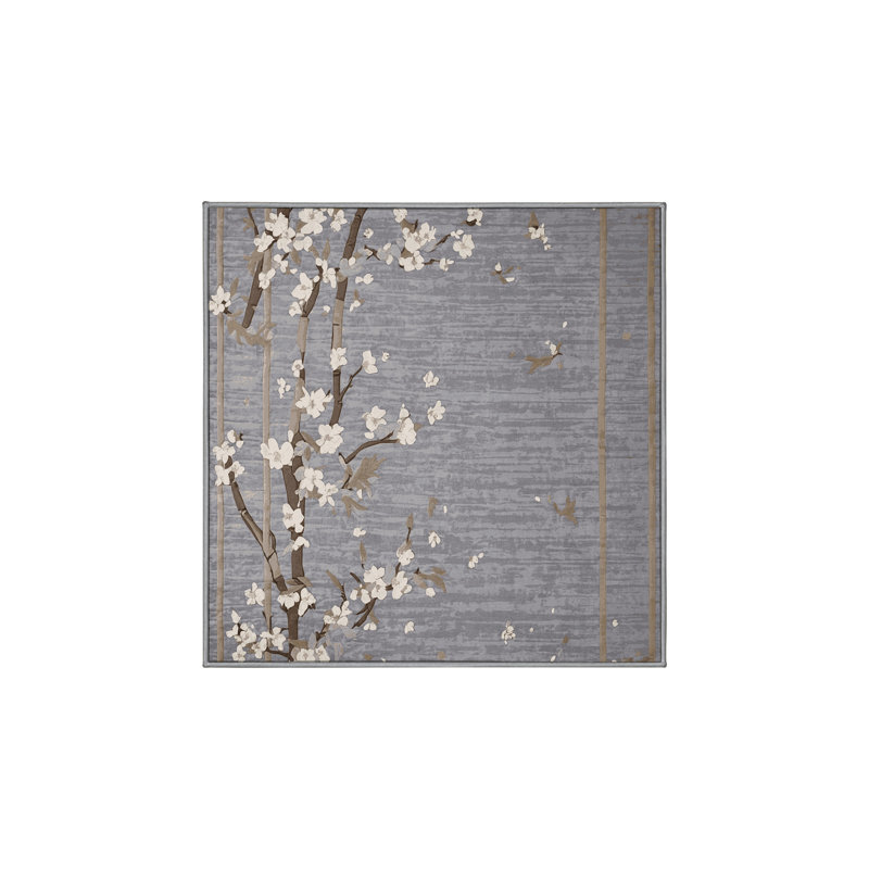 Machine Washable Pink Area Rug, Square 3'