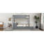 Lit superposé gris avec lit gigogne, bureau, prises de courant et rangement pour lit simple pratique - agencement confortable