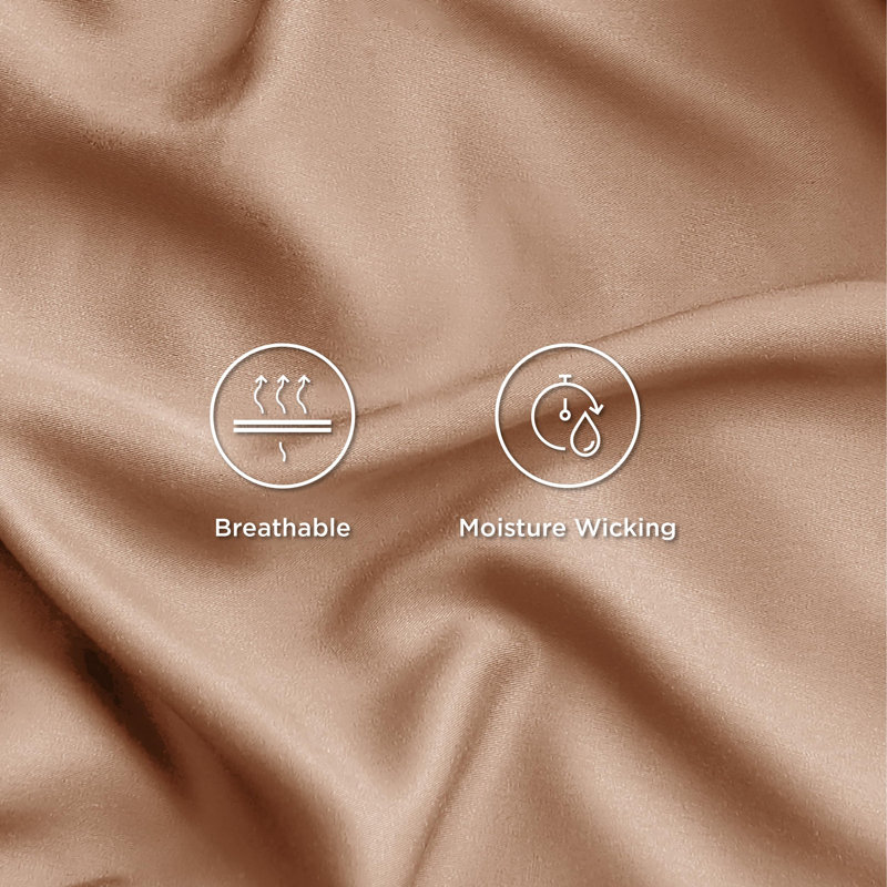 Bedsure Sheet Sets, Cooling Sheets, Rayon Derived from Bamboo, Breathable & Soft, Deep Pocket Up to 16 Inches, Taupe