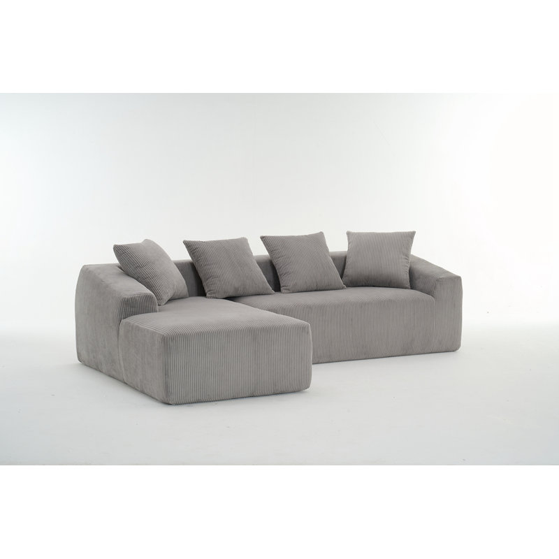 Stepanie Memory Foam 3-Seater Sofa, Light Gray Corduroy