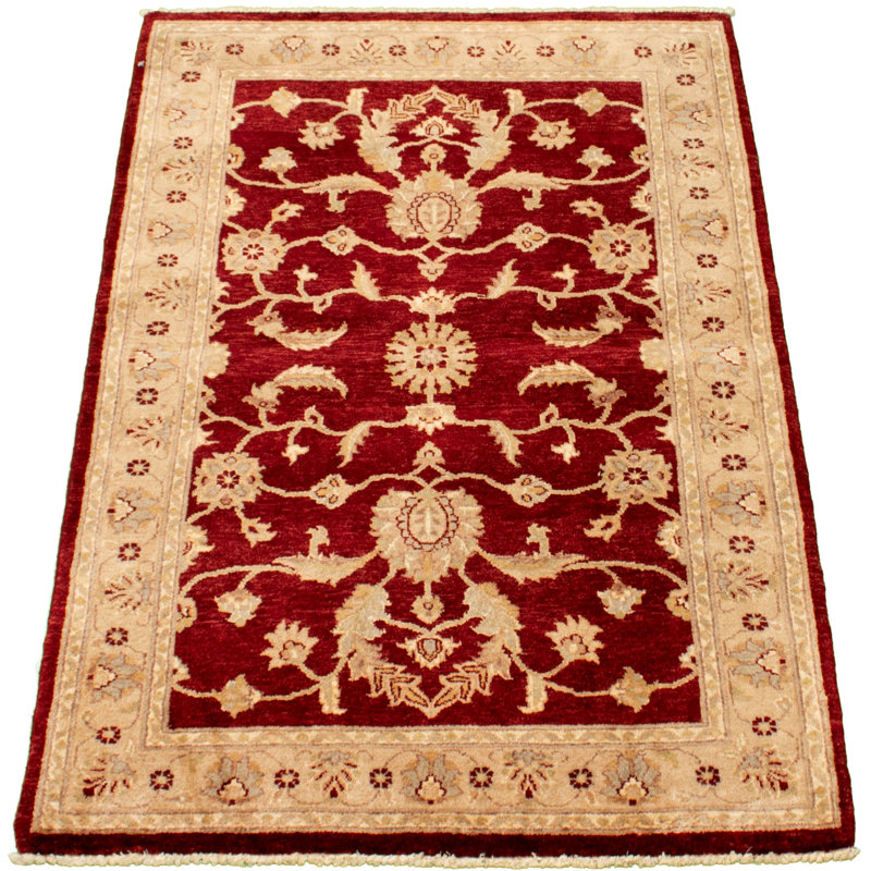 Tapis de bois one-of-kind-noué la 2010 chobi rouge foncé 4 pi 2 po x 6 pi. zone en laine 4 po Aeryk