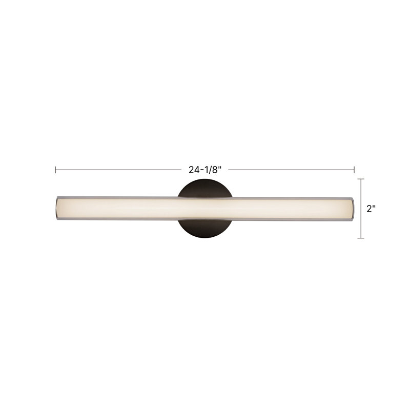 Tole 24-in Black dimmable LED Wall Sconce, Nickel