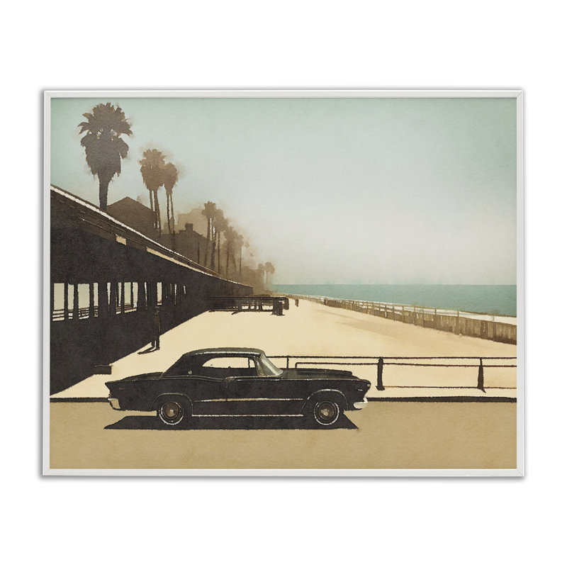 «Under The Pier», impression numérique sur toile par Noah Bay, Estampe numérique encadrée blanc bord de mer