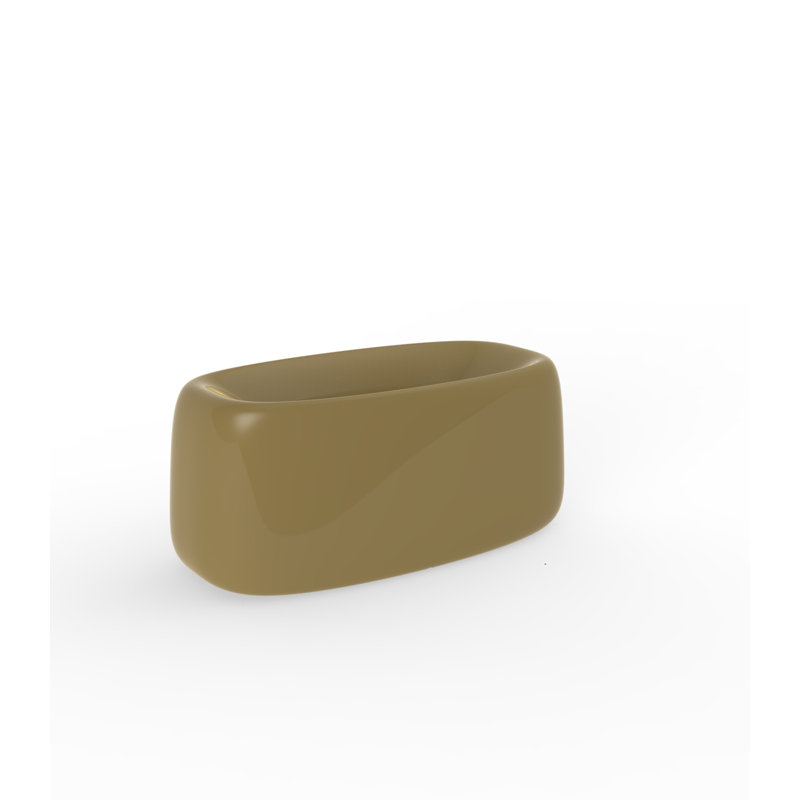 Jardiniere Lacquered Polyethylene Pot Planter, 11.5" H x 24.75" W x 12.5" D, Ice