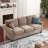  81.5" Nailhead Sofa, Classic Couch with Rolled Arms & Wooden Legs, 3-Seater Chenille Sofa for Living Room, Brown