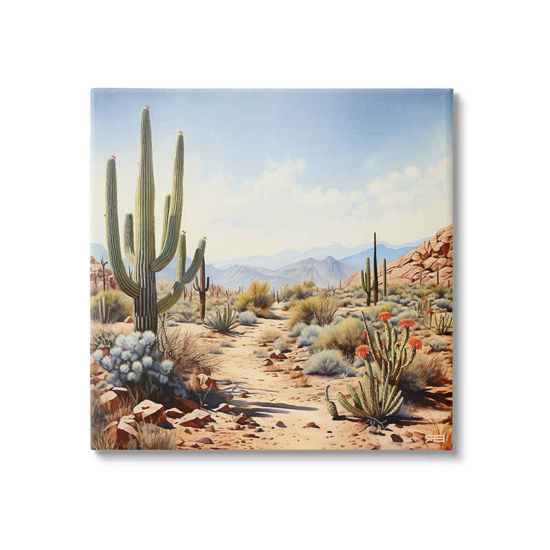 «Desert Cactus Path», art mural sur toile par Rb, H 30 po x l 30 po