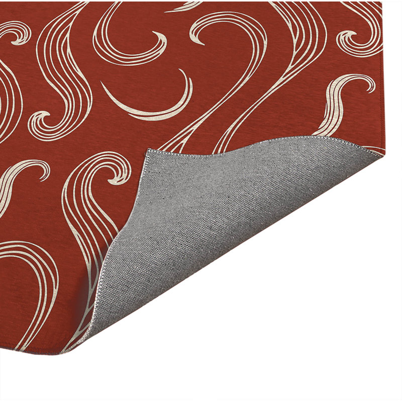 Ocean Current Low Profile Kitchen Mat, Brick Clay, Rectangle 5' x 7'