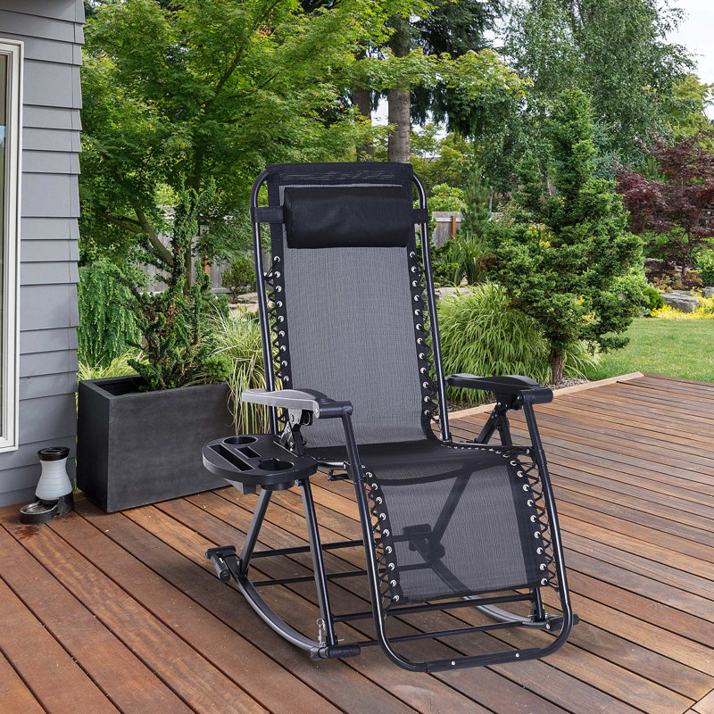 Chaise berçante d'extérieur pliable avec fauteuil inclinable