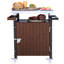 Chariot de rangement extérieur en acier inoxydable avec crochets - Grille roulante pour utilisation avec îlot de cuisine