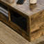 Table basse rustique avec rangement, table basse rétro pour meubles de salon, table basse avec armoire, compartiments de rangement ouverts-186787151