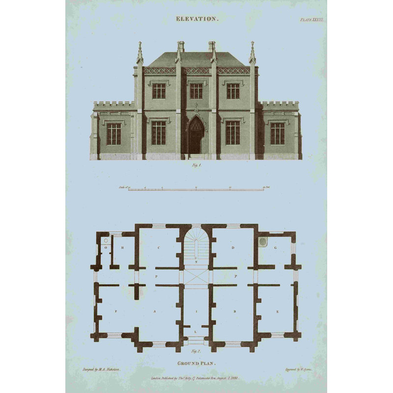 Chambray House and Plan V, H 48 po x l 32 po