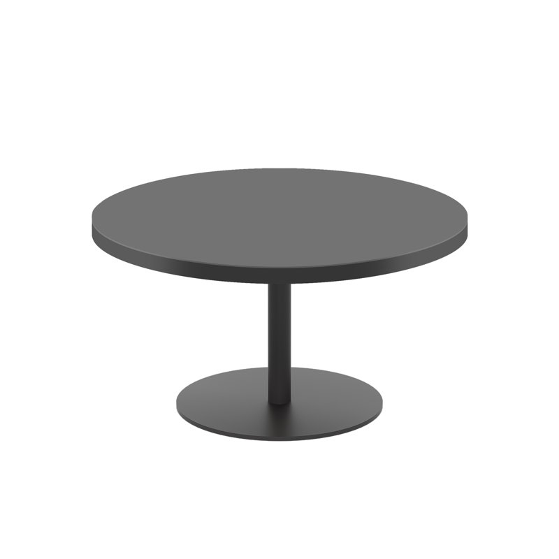 Eitelbert Pedestal Coffee Table, Black, H*43cm x W*80cm x D*80cm