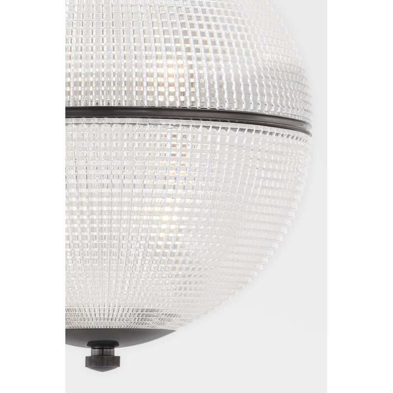 Luminaire suspendu sphère n ° 3 par Mark D. Sikes, Bronze vieilli, H 16 po x l 12,25 po x P 12,25 po