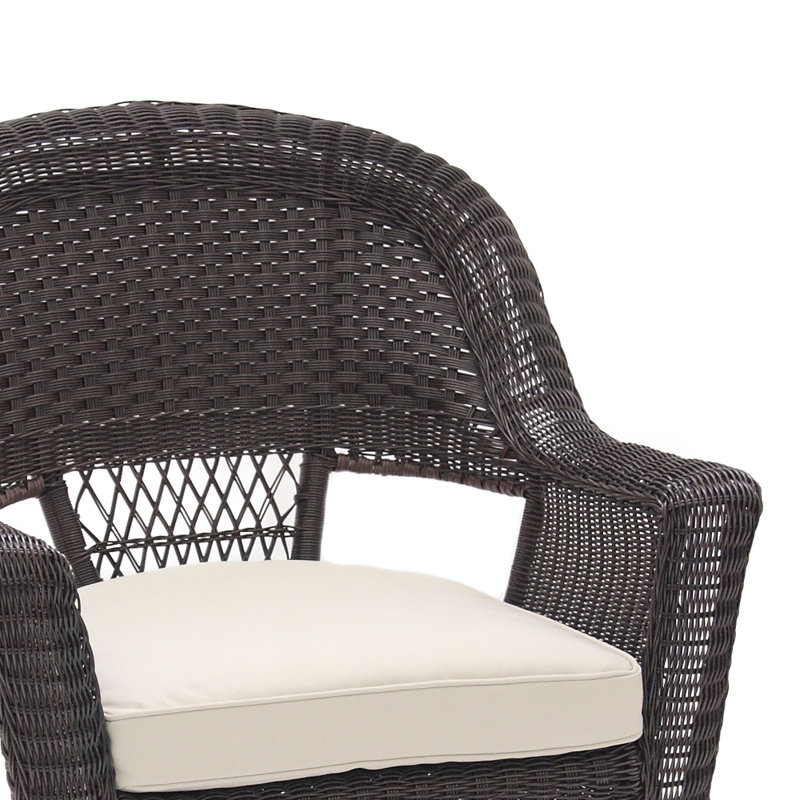 Chaise de patio avec coussins Burrowes, Brun clair, Espresso