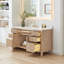 Lala 60" Single Bathroom Vanity with Grain White Engineered Stone Countertop without Mirror-1702707000