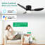 Ventilateurs de plafond encastrés intelligents de 42 po avec éclairage à distance, moteur à courant continu silencieux, ventilateur de plafond intérieur à profil bas pour l'extérieur, commande avec application Alexa Alexa, gradation, pales en ABS, 