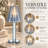 Lya 12" Crystal Glass Candle Lamp with Glass Shade, Decorative Tealight & Votive Holder, Blue-672414588