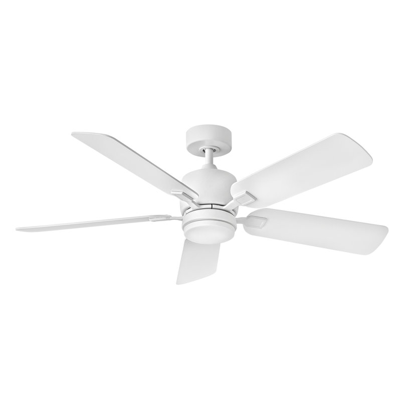 Ventilateur de plafond intérieur Afton à 5 pales de 52 pouces avec commande murale et LED intégrée, Blanc craie