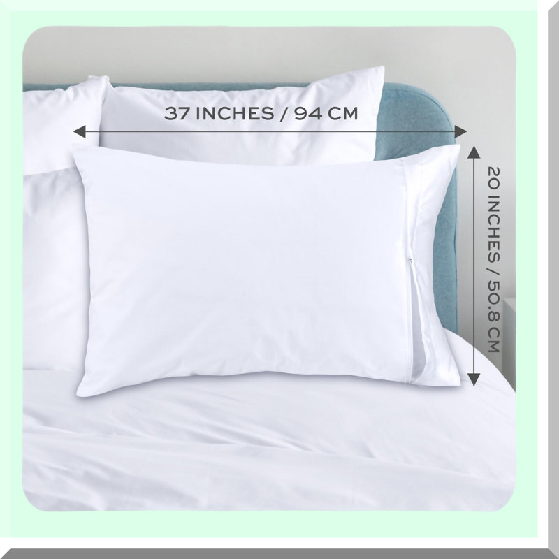 Luxury Zippered Pillowcase Collection - Soft 200 Thread Count Protectors, 6 Pack - Quiet Zippered Pillow Covers