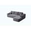 Canapé modulaire de 104 po avec méridienne en forme de L et poches latérales, conception modulaire moderne, assise profonde, canapé rembourré pour le salon / chambre à coucher, sans assemblage requis (tissu moelleux), gris, droite-20804877-20804875