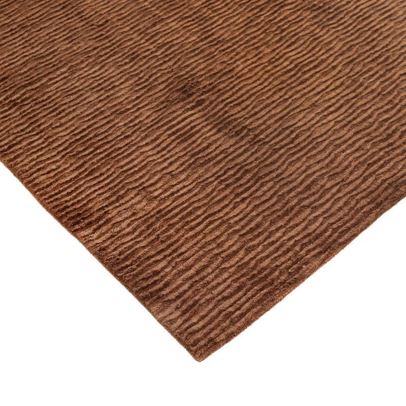Toffee Texture Silk Rug, Rectangle 6' x 9'