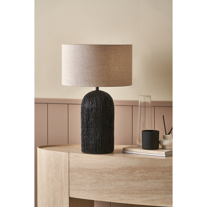Ananya Table Lamp, Iron, Black, Beige