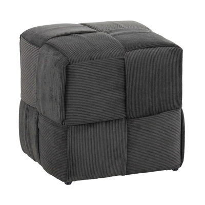 Soft And Comfortable Corduroy Ottoman, Square Design With High Resilience Foam For Versatile Use