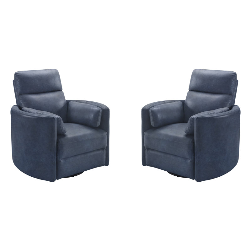 Power Swivel Glider Recliner, Set Of 2, Vintage Navy