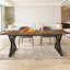 Farmhouse Dining Table, 71 Inch Wood Top, Metal Base-123406501-123406500